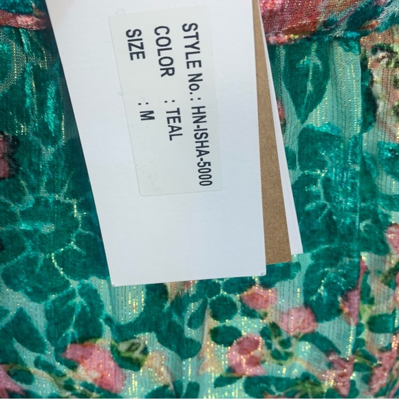 Hermant & Nandita Revolve Velvet Floral Metallic One Shoulder Mini Dress - Picture 11 of 16